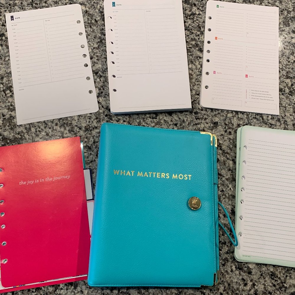 SOLD!! Beautiful Blue "What Matters Most" Emily Ley Planner with Extras!!!
